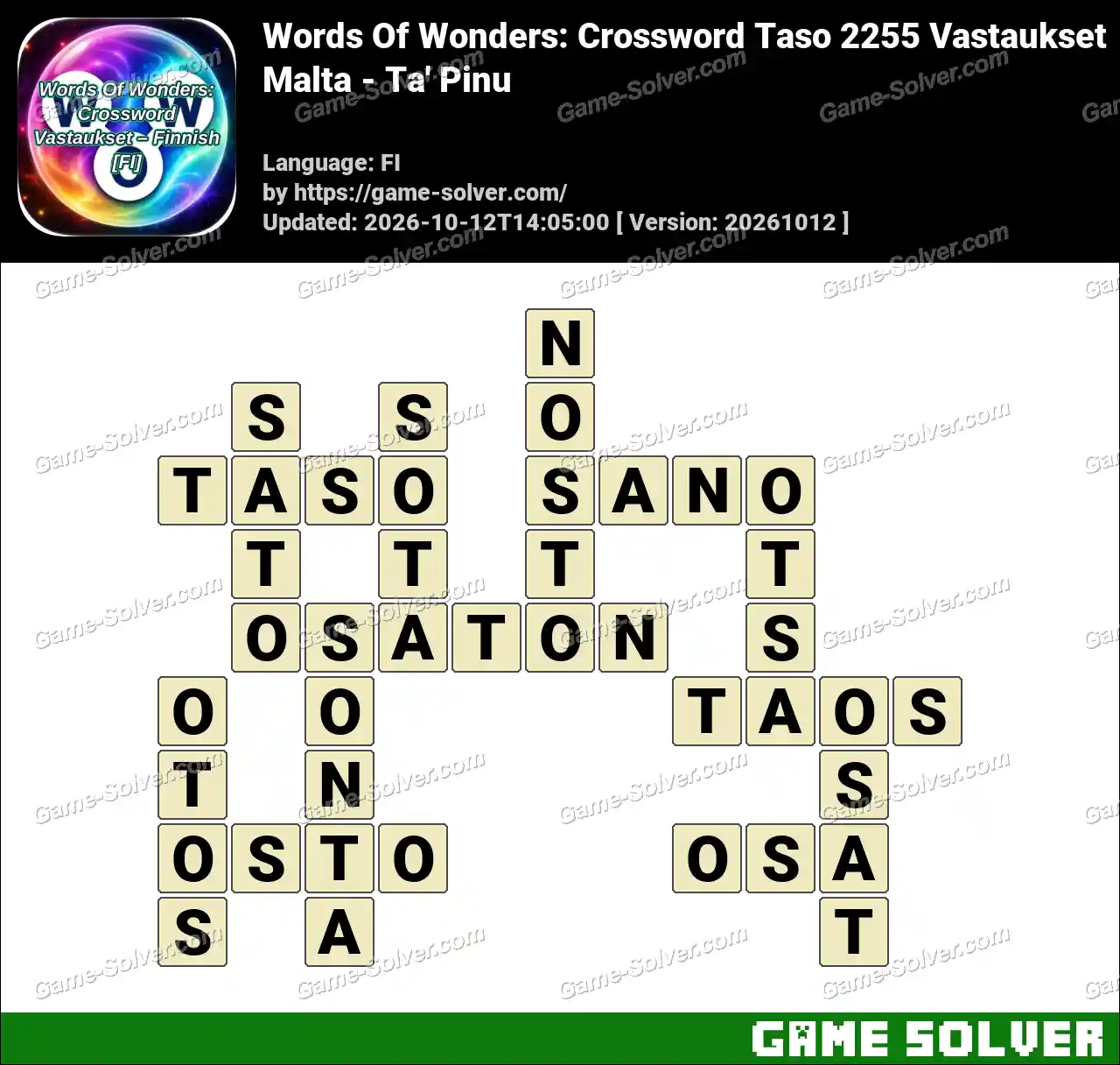 Words Of Wonders: Crossword Taso 2255 Vastaukset – Malta – Ta’ Pinu